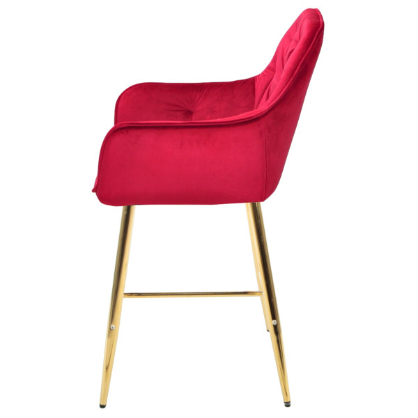 Напівбарний стілець Onder Mebli CHIC BAR 65-GD Червоний PH-611 Оксамит-2