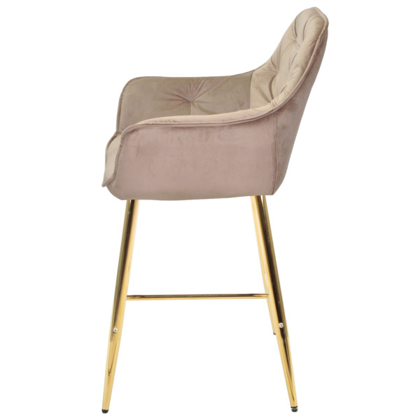 Напівбарний стілець Onder Mebli CHIC BAR 65-GD Мокко PH-610 Оксамит-2