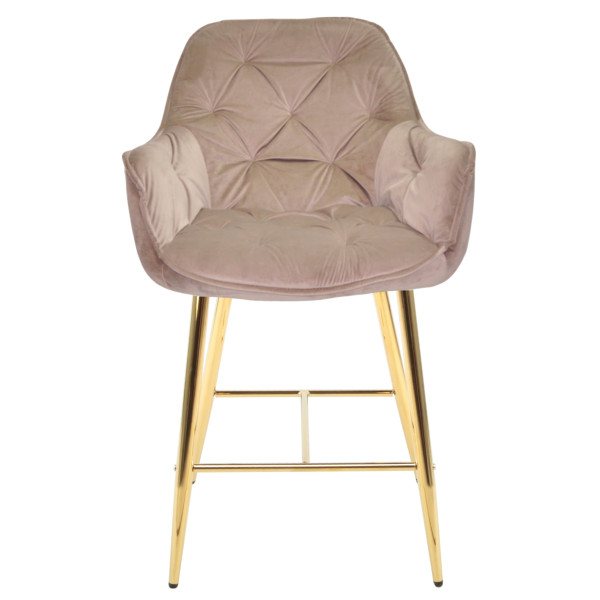 Напівбарний стілець Onder Mebli CHIC BAR 65-GD Мокко PH-610 Оксамит-1