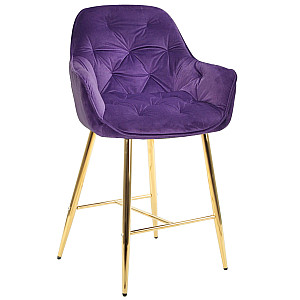 Напівбарний стілець Onder Mebli CHIC BAR 65-GD Пурпуровий OR-857 Оксамит