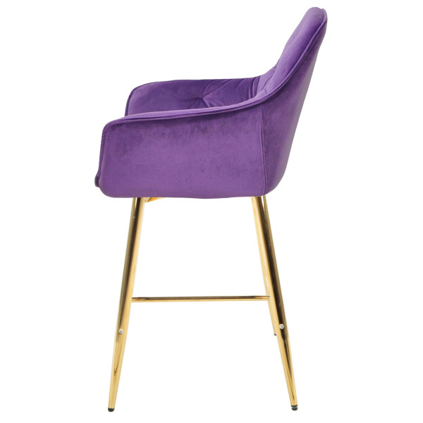 Напівбарний стілець Onder Mebli CHIC BAR 65-GD Пурпуровий OR-857 Оксамит-2