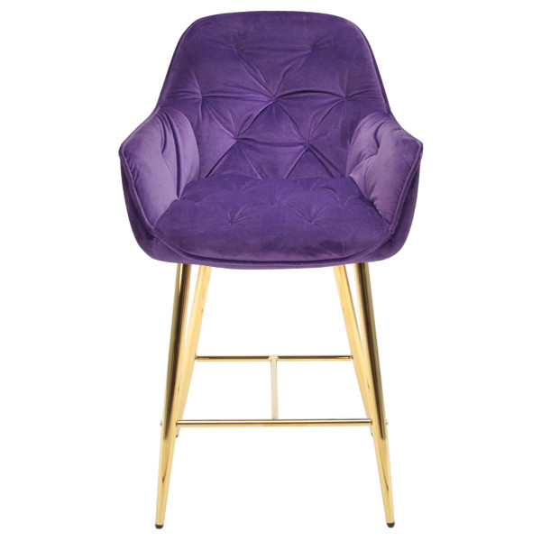 Напівбарний стілець Onder Mebli CHIC BAR 65-GD Пурпуровий OR-857 Оксамит-1