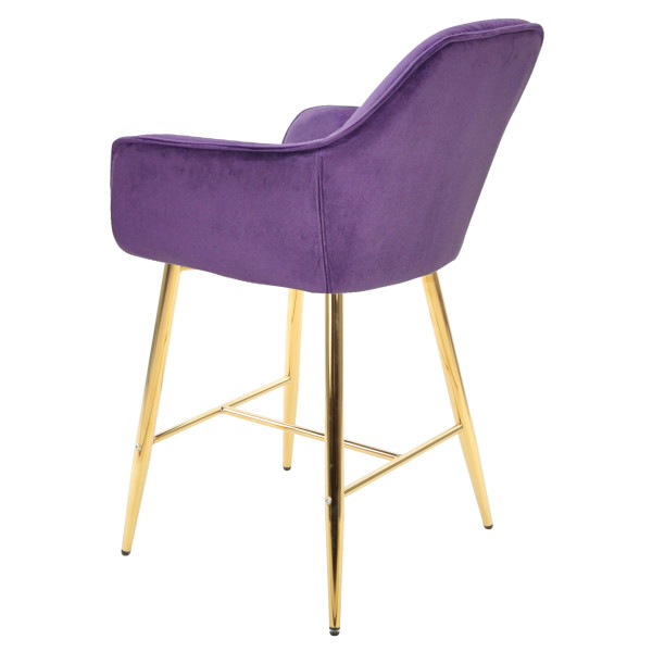 Напівбарний стілець Onder Mebli CHIC BAR 65-GD Пурпуровий OR-857 Оксамит-3