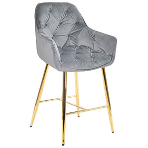 Полубарный стул Onder Mebli CHIC BAR 65-GD Серый PH-601 Бархат