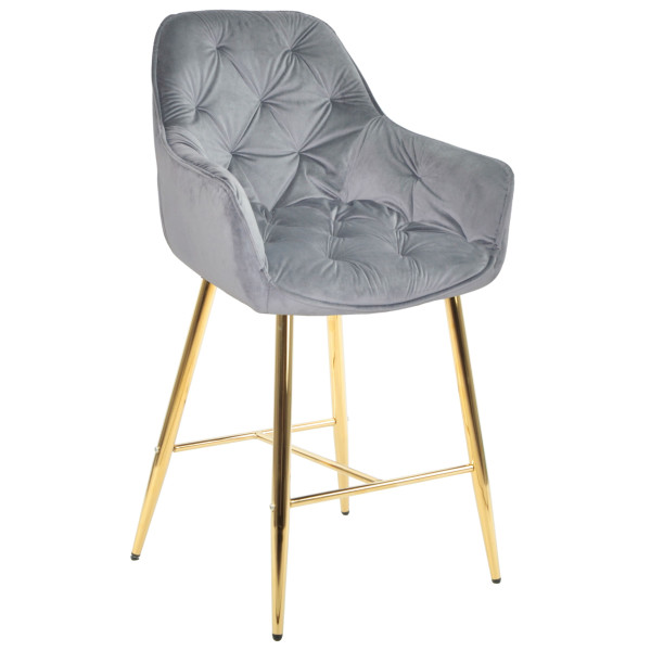 Полубарный стул Onder Mebli CHIC BAR 65-GD Серый PH-601 Бархат-0