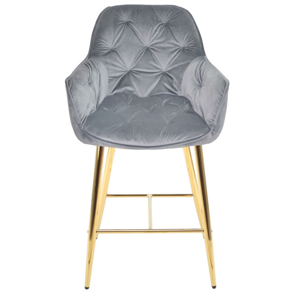 Полубарный стул Onder Mebli CHIC BAR 65-GD Серый PH-601 Бархат-1