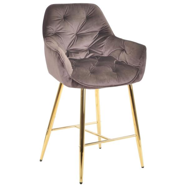 Полубарный стул Onder Mebli CHIC BAR 65-GD Шоколад PH-608 Бархат-0
