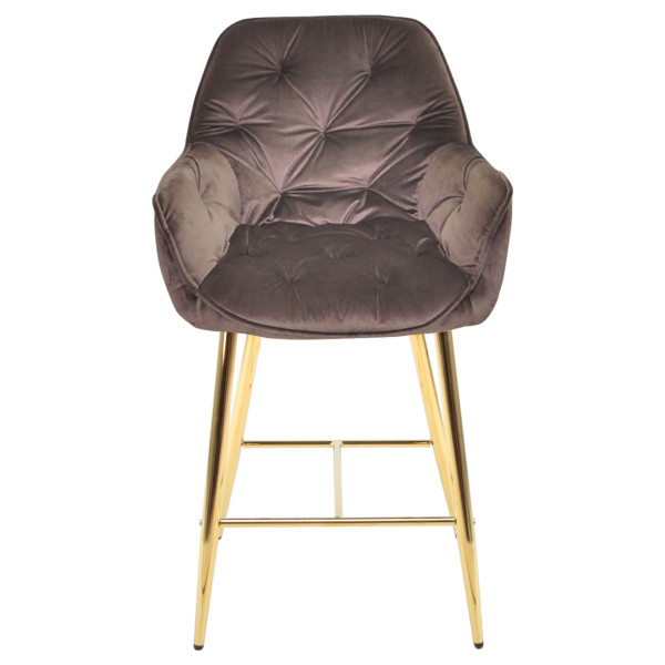 Полубарный стул Onder Mebli CHIC BAR 65-GD Шоколад PH-608 Бархат-1