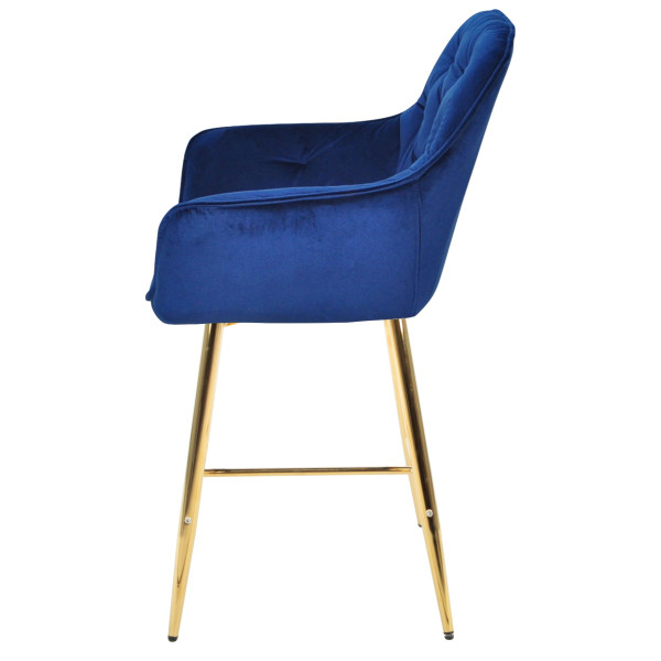Напівбарний стілець Onder Mebli CHIC BAR 65-GD Синій PH-607 Оксамит-2