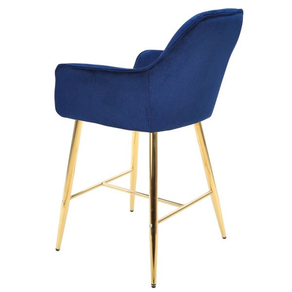 Напівбарний стілець Onder Mebli CHIC BAR 65-GD Синій PH-607 Оксамит-3