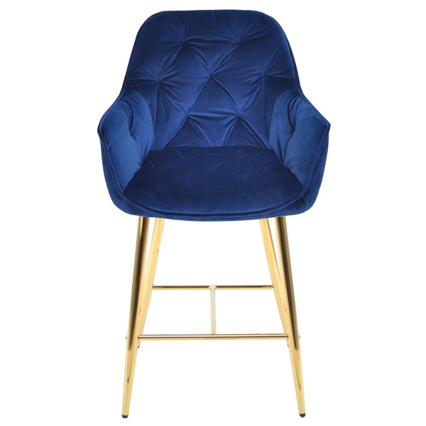 Напівбарний стілець Onder Mebli CHIC BAR 65-GD Синій PH-607 Оксамит-1