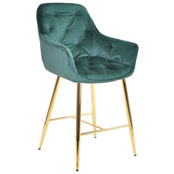 Полубарный стул Onder Mebli CHIC BAR 65-GD Зеленый PH-602 Бархат-0