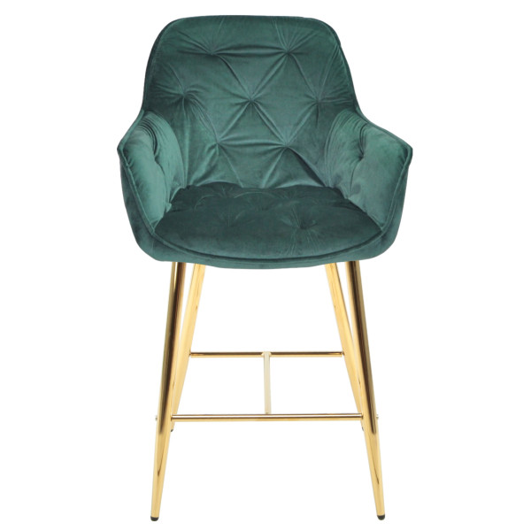 Полубарный стул Onder Mebli CHIC BAR 65-GD Зеленый PH-602 Бархат-1