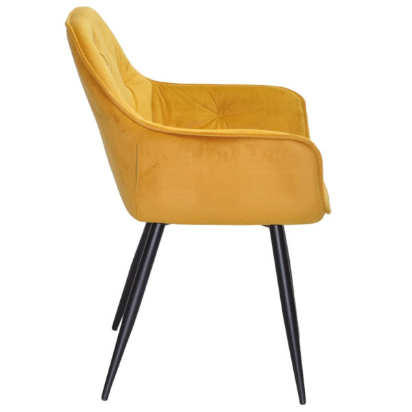 Стілець Onder Mebli CHIC BK Жовтий PH-605 Оксамит-4