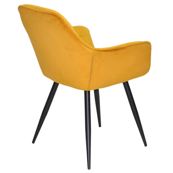 Стілець Onder Mebli CHIC BK Жовтий PH-605 Оксамит-5