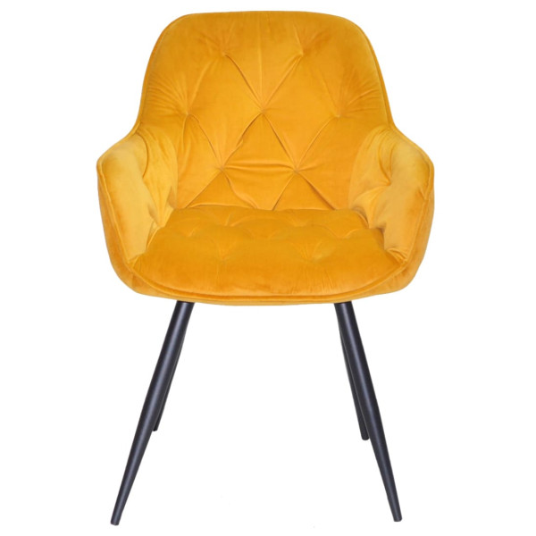 Стілець Onder Mebli CHIC BK Жовтий PH-605 Оксамит-6