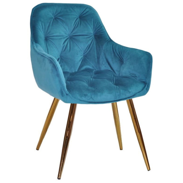 Стул Onder Mebli CHIC GD Бирюза PH-612 Бархат-0