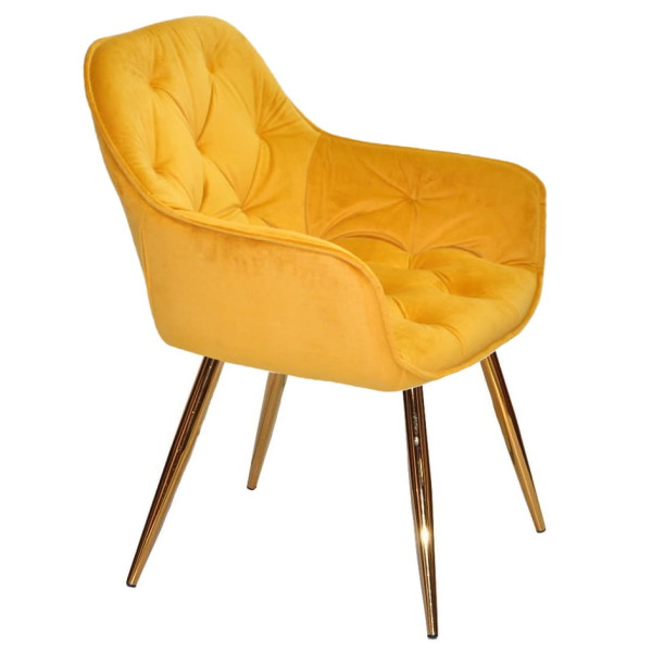 Стул Onder Mebli CHIC GD Желтый PH-605 Бархат-1