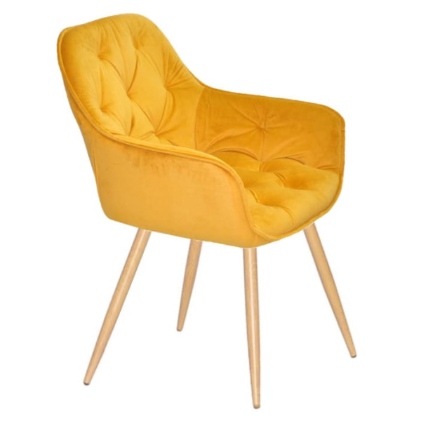 Стул Onder Mebli CHIC WD Желтый PH-605 Бархат-1