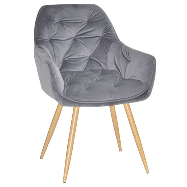 Стілець Onder Mebli CHIC WD Сірий PH-601 Оксамит-0
