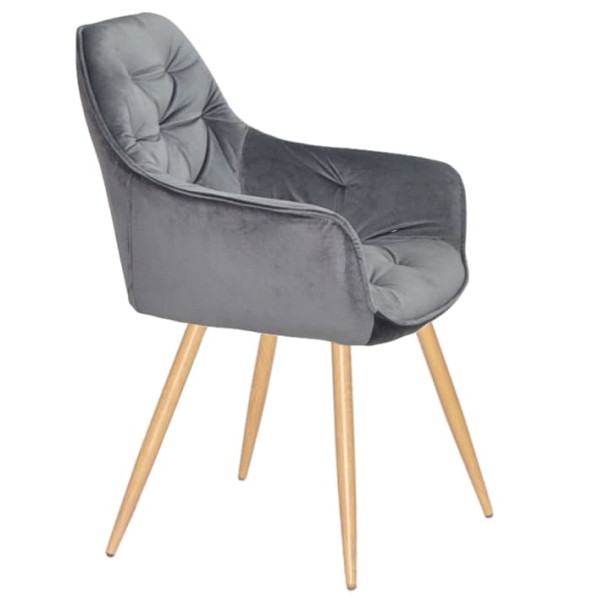 Стілець Onder Mebli CHIC WD Сірий PH-601 Оксамит-1