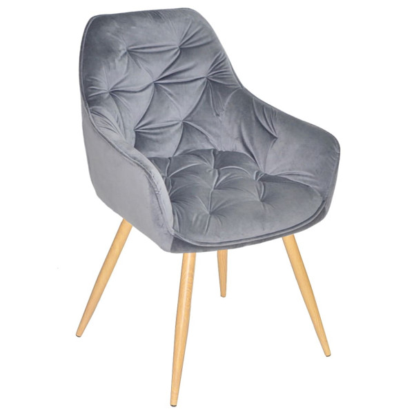 Стілець Onder Mebli CHIC WD Сірий PH-601 Оксамит-2