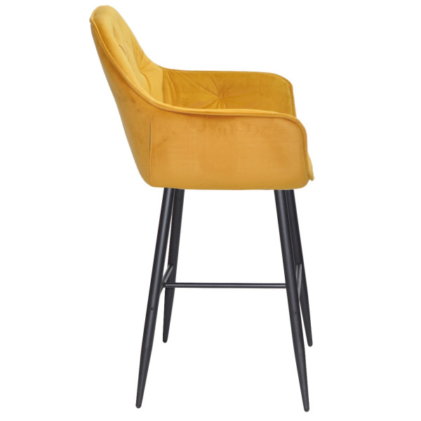 Барный стул Onder Mebli CHIC BAR 75-BK Желтый PH-605 Бархат-2