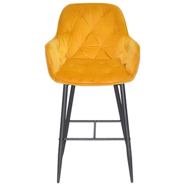 Барный стул Onder Mebli CHIC BAR 75-BK Желтый PH-605 Бархат-1