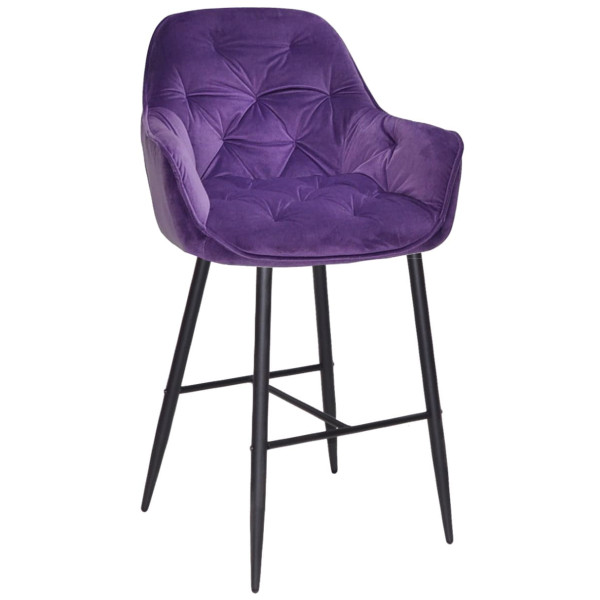 Барний стілець Onder Mebli CHIC BAR 75-BK Пурпуровий OR-857 Оксамит-0