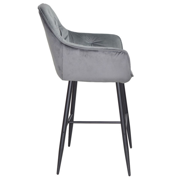 Барний стілець Onder Mebli CHIC BAR 75-BK Сірий PH-601 Оксамит-2