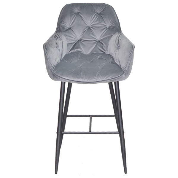 Барний стілець Onder Mebli CHIC BAR 75-BK Сірий PH-601 Оксамит-1