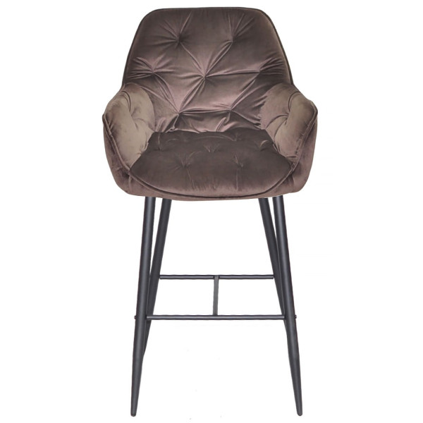 Барний стілець Onder Mebli CHIC BAR 75-BK Шоколад PH-608 Оксамит-1