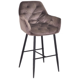 Барний стілець Onder Mebli CHIC BAR 75-BK Шоколад PH-608 Оксамит