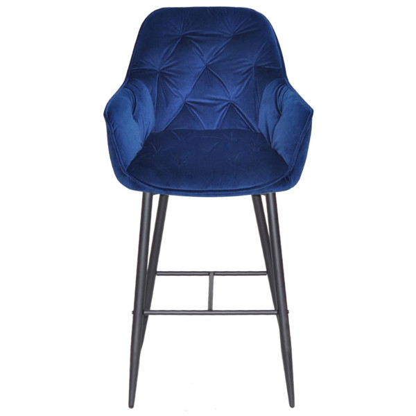 Барний стілець Onder Mebli CHIC BAR 75-BK Синій PH-607 Оксамит-1