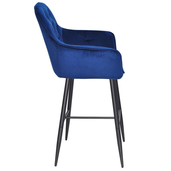 Барний стілець Onder Mebli CHIC BAR 75-BK Синій PH-607 Оксамит-2