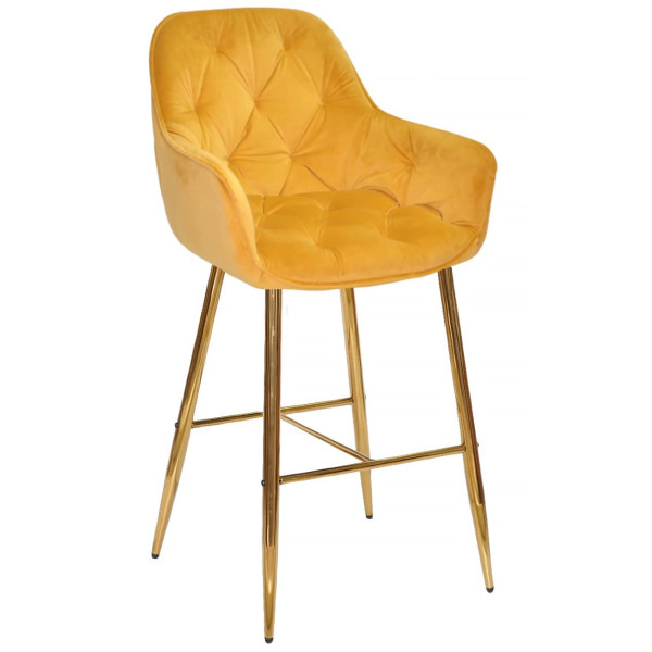 Барный стул Onder Mebli CHIC BAR 75-GD Желтый OR-853 Бархат-0