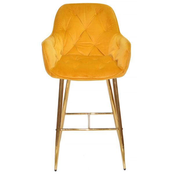Барный стул Onder Mebli CHIC BAR 75-GD Желтый OR-853 Бархат-1