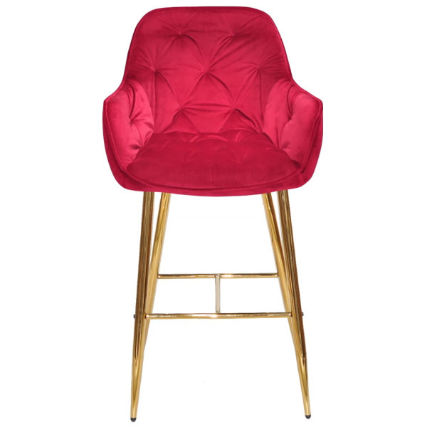 Барний стілець Onder Mebli CHIC BAR 75-GD Червоний PH-611 Оксамит-1