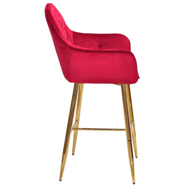 Барний стілець Onder Mebli CHIC BAR 75-GD Червоний PH-611 Оксамит-2