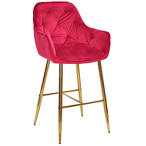 Барний стілець Onder Mebli CHIC BAR 75-GD Червоний PH-611 Оксамит
