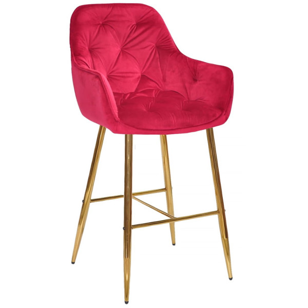 Барний стілець Onder Mebli CHIC BAR 75-GD Червоний PH-611 Оксамит-0