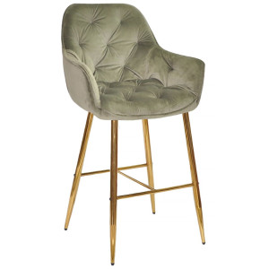 Барний стілець Onder Mebli CHIC BAR 75-GD Олива PHL-401 Оксамит
