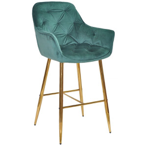 Барний стілець Onder Mebli CHIC BAR 75-GD Зелений PH-602 Оксамит