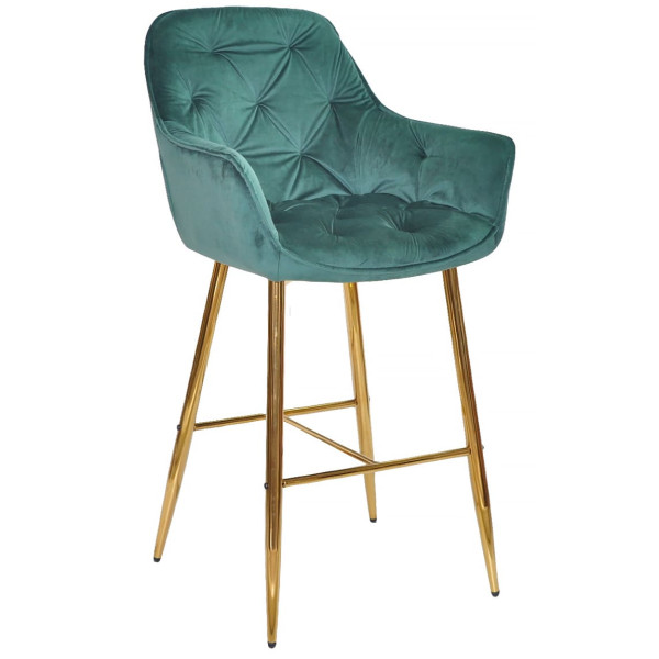 Барний стілець Onder Mebli CHIC BAR 75-GD Зелений PH-602 Оксамит-0