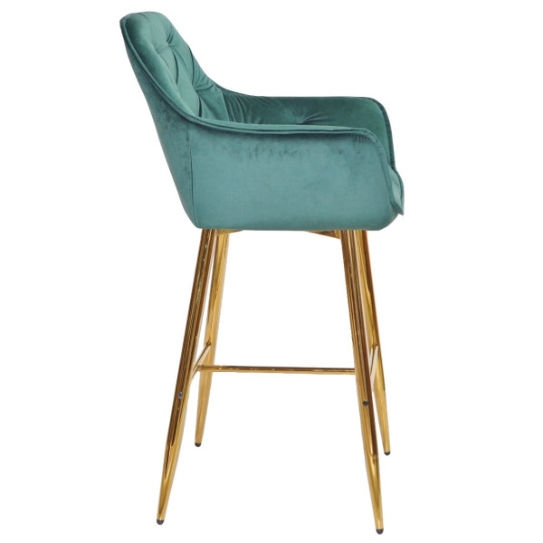 Барний стілець Onder Mebli CHIC BAR 75-GD Зелений PH-602 Оксамит-2