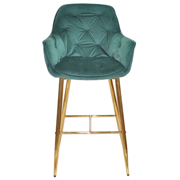 Барний стілець Onder Mebli CHIC BAR 75-GD Зелений PH-602 Оксамит-1