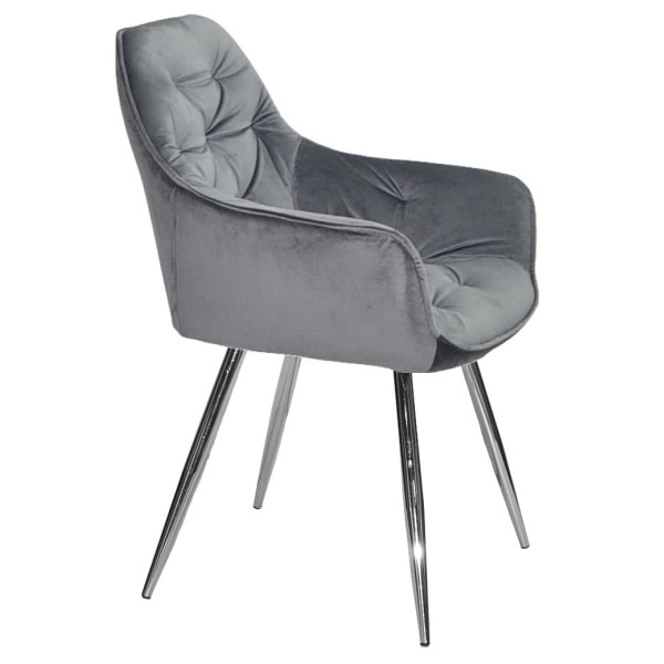 Стул Onder Mebli CHIC CH Серый-серебро PH-601 Бархат-2
