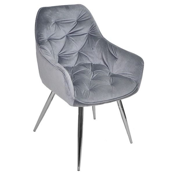 Стул Onder Mebli CHIC CH Серый-серебро PH-601 Бархат-1