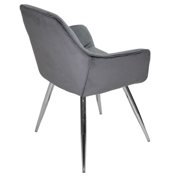 Стул Onder Mebli CHIC CH Серый-серебро PH-601 Бархат-3