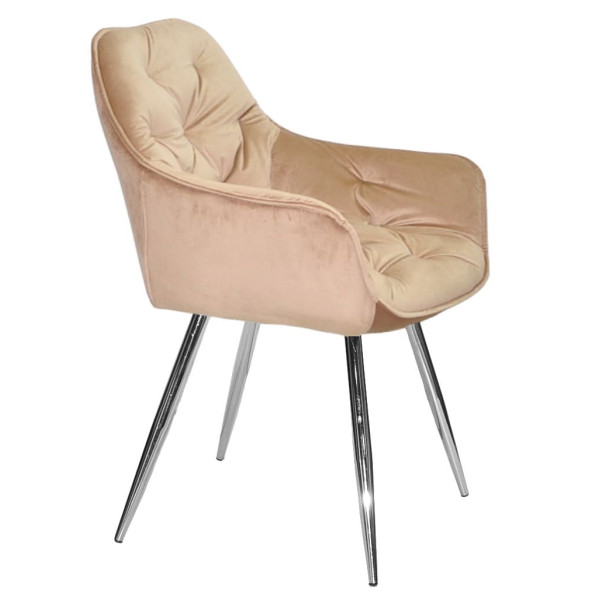Стул Onder Mebli CHIC CH Бежевый-серебро PH-604 Бархат-1